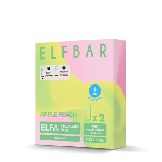 2x Elfbar Elfa Einweg Pod - Apple Peach - NIKOTINFREI 2ml