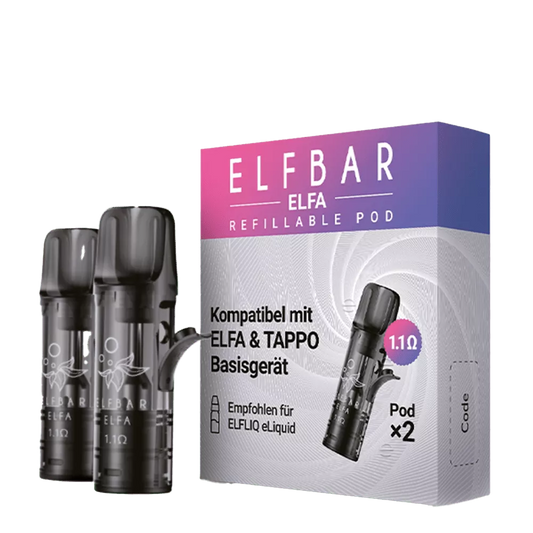2x Elfbar Elfa Refillable Pod 1,1 Ohm (für ELFA & ELFA Turbo)